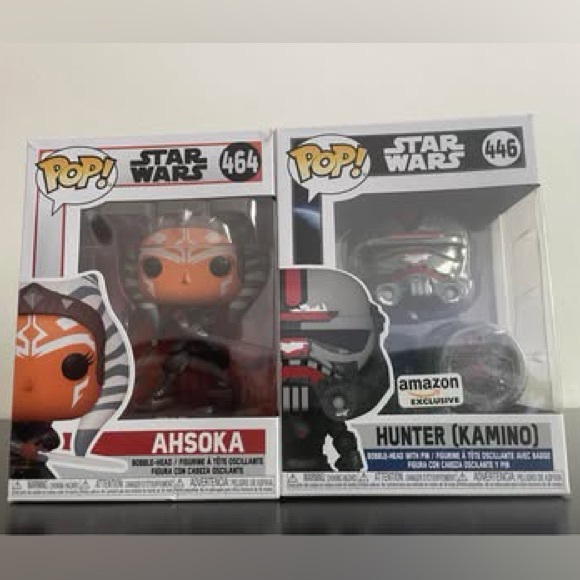 Funko Pop! Star Wars Ahsoka and Hunter (Kamino) Figures - Picture 1 of 4